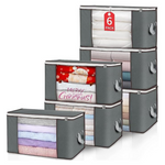 6-Pack Foldable Closet Organizers Storage Containers