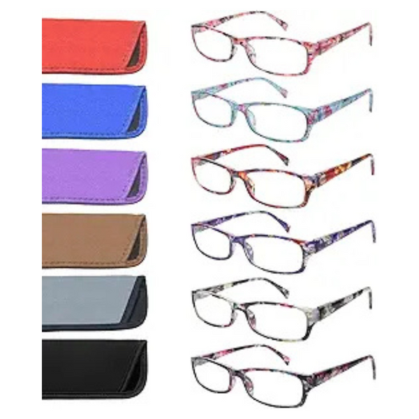 6-Pack Womens Blue Light Blocking Reading Glasses