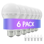 6-Pack 1500mAh 12W Emergency Rechargeable LED Light Bulb