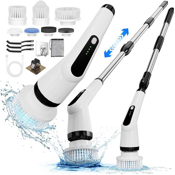 Electric Spin Scrubber With 7 Replaceable Brush Heads