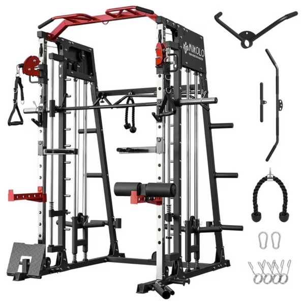 Mikolo Smith Machine Home Gym With Cable Crossover
