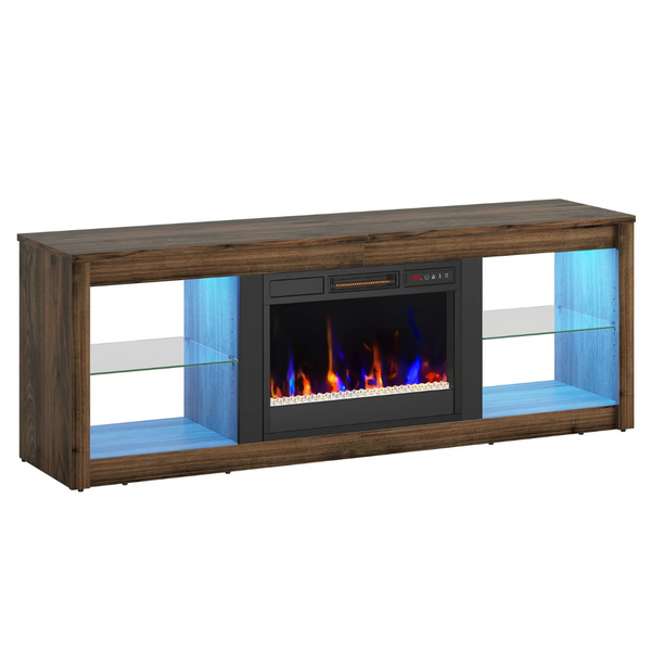 Bestier Modern Electric 7 Color LED Fireplace TV Stand (4 Colors)