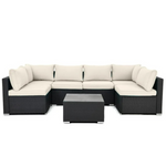 7-Piece Lausaint Outdoor Conversation Set With 6 Chairs & Table