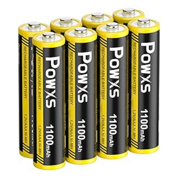 8-Pack Powxs 1100mAh Ni-MH High Power Rechargeable AAA Batteries