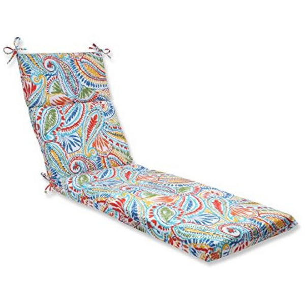 Pillow Perfect Paisley Split Back Chaise Lounge Cushion With Ties
