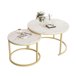 Set Of 2 Pamapic Nesting Round Marble Coffee Table (3 Colors)