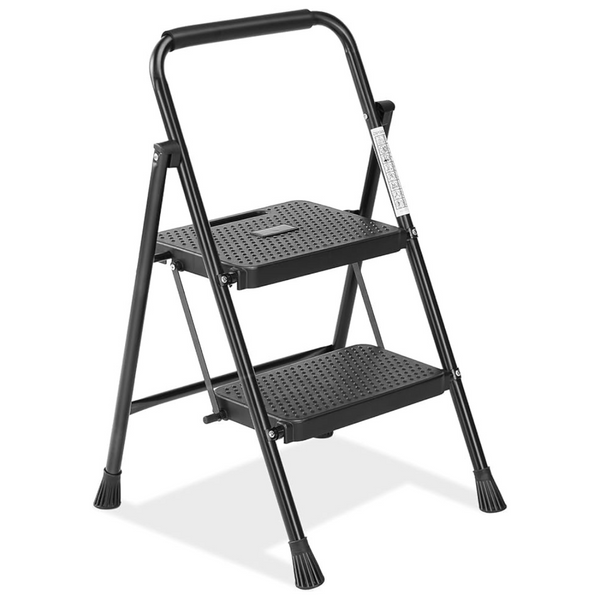 DUMOS Heavy Duty 2-Step 800lbs Capacity Folding Ladder