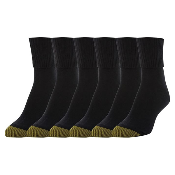 6 Pairs Of GOLDTOE Women’s Classic Turn Cuff Socks