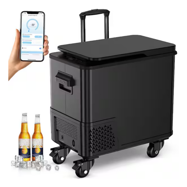 Wheeled 40Qt Car Refrigerator With App