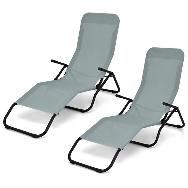 Set Of 2 Lightweight And Portable Patio Lounge Chair