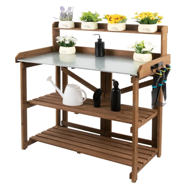 2-Tier Firwood Folding Potting Bench