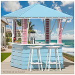 8 ft. x 8 ft. Ocean Foam Green, White And Coral Pavilion Gazebo