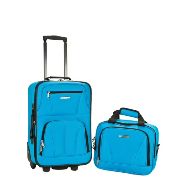 2-Piece Rockland Fashion Softside Upright Luggage Set (14"/19")