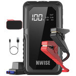 Portable 20000mAh Battery Car Jump Starter W/ Smart Safety Jumper Clamps