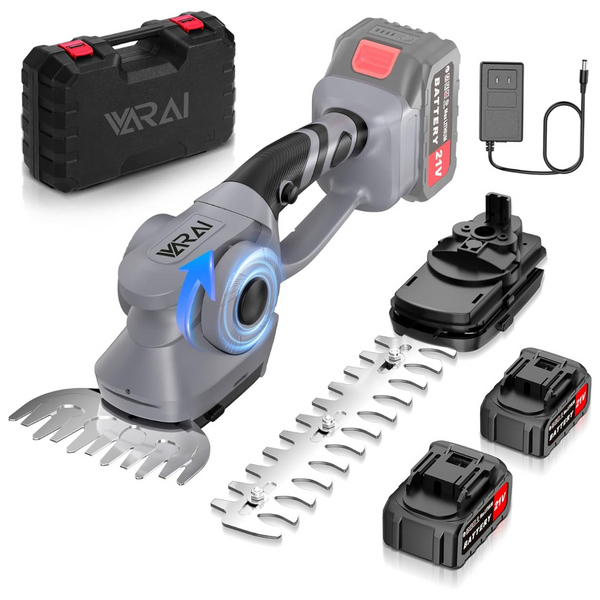 2 In 1 Cordless Hedge Trimmer With Dual 2600mAh Batterygard