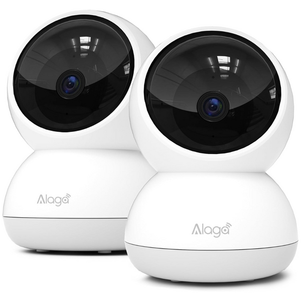 2-Pack 3K 360 deg. Security Cameras w/AI Motion Detection