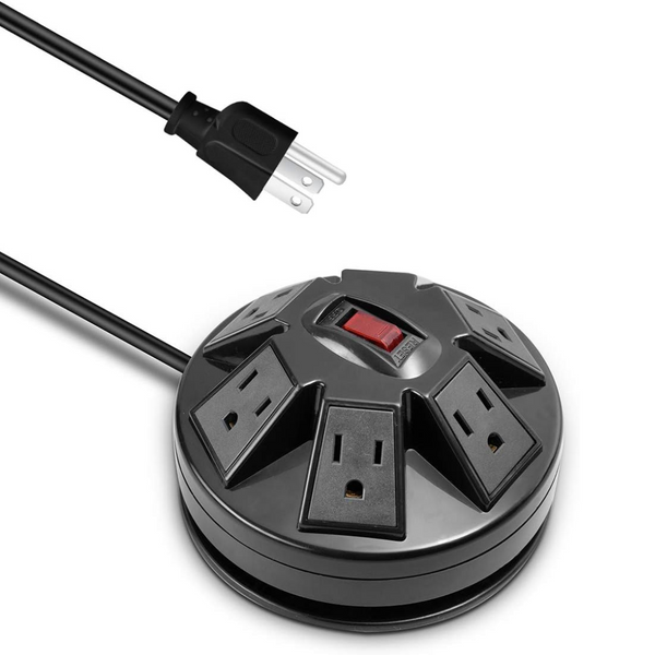 KMC 6-Outlet Surge Protector Power Strip with 2 USB (2.4A)