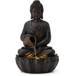 Glitzhome Outdoor 2 Tier Zen Style Buddha Water Fountains