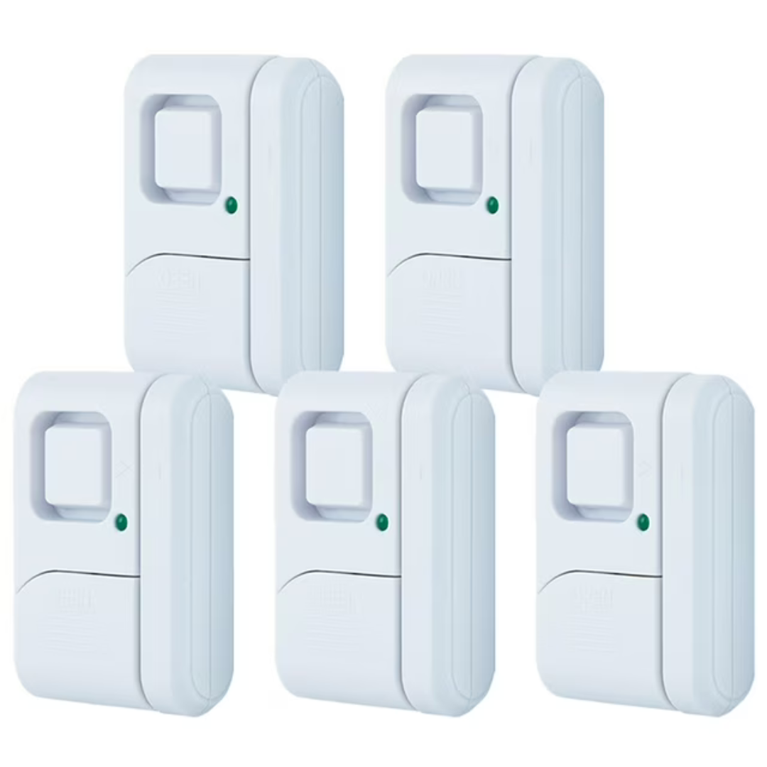 5-Pack GE Home Security Window And Door Alarm W/ Wireless Chime