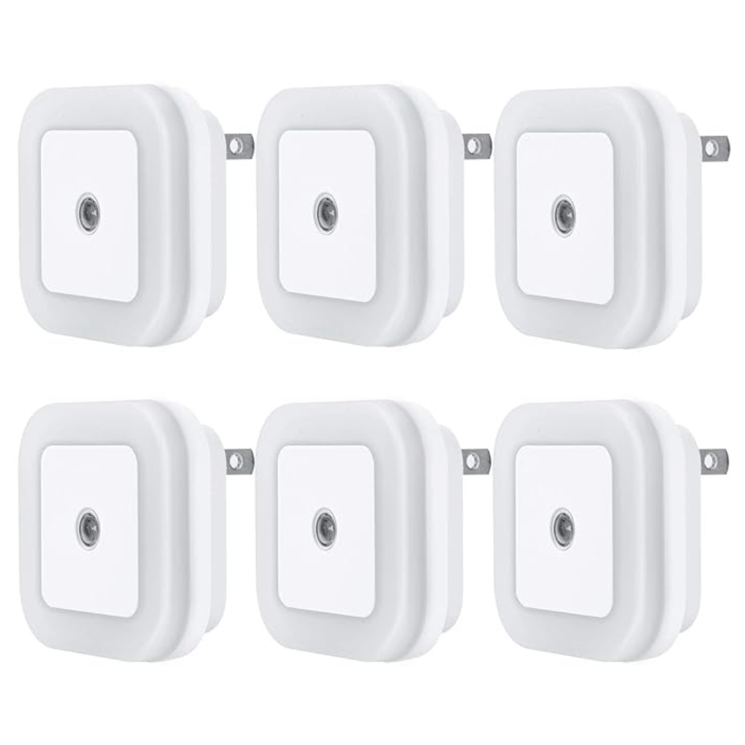 6-Pack Plug-In LED Night Light With Dusk To Dawn Sensor