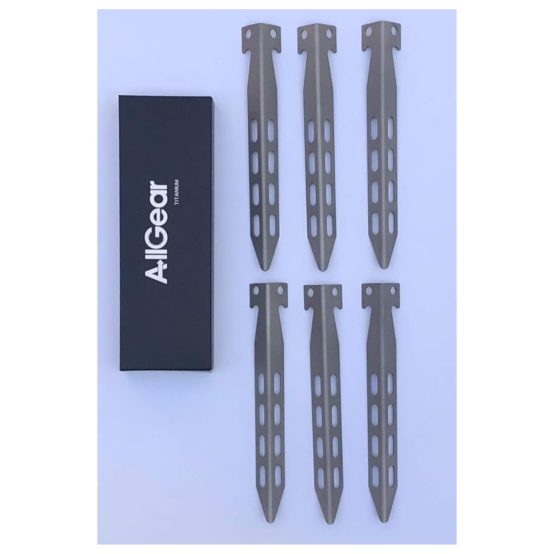 6-Pack Titanium Outdoor Camping, Hiking, Climbing V Shape Stakes Tent pegs