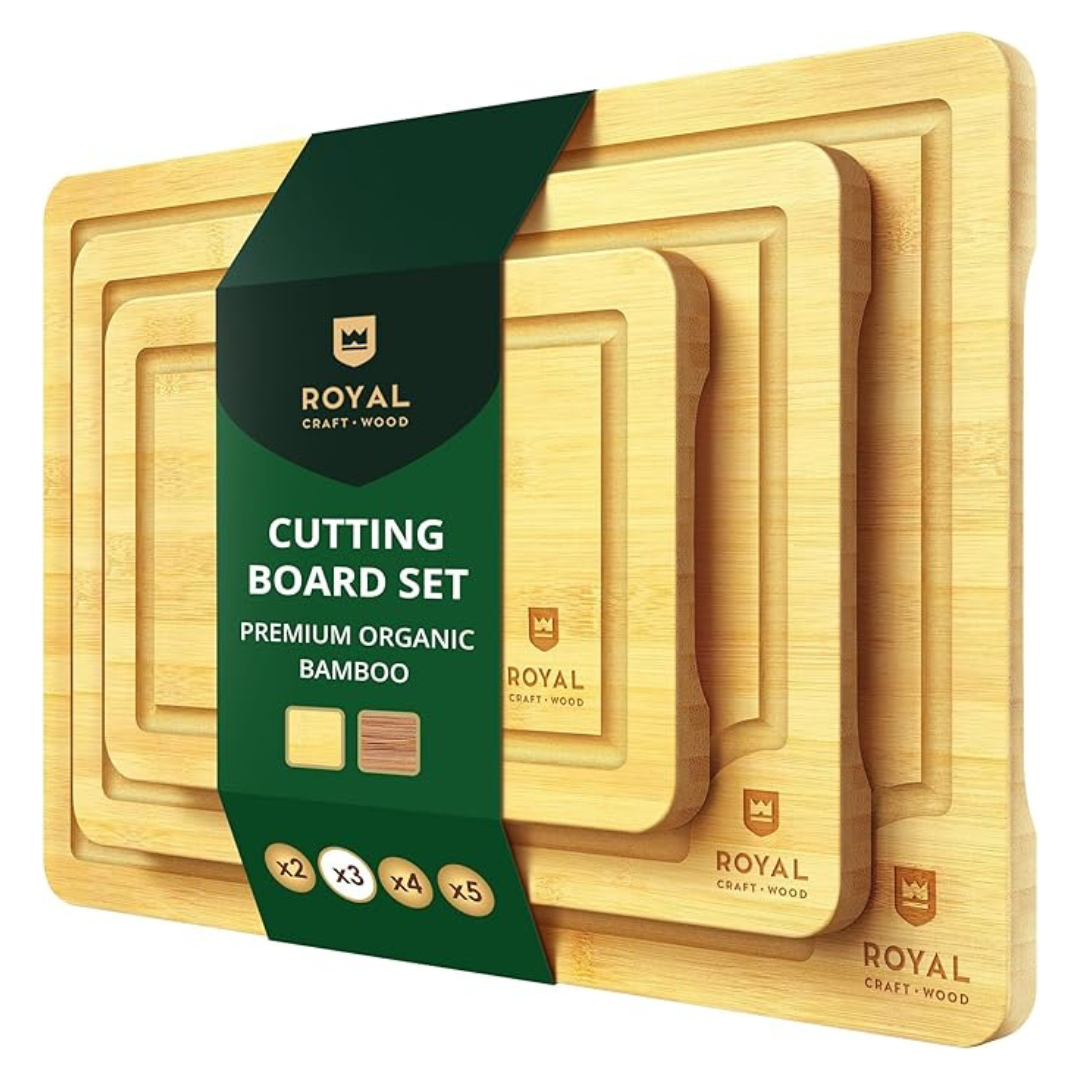 ROYAL CRAFT WOOD Wooden Bamboo Cutting Board Set