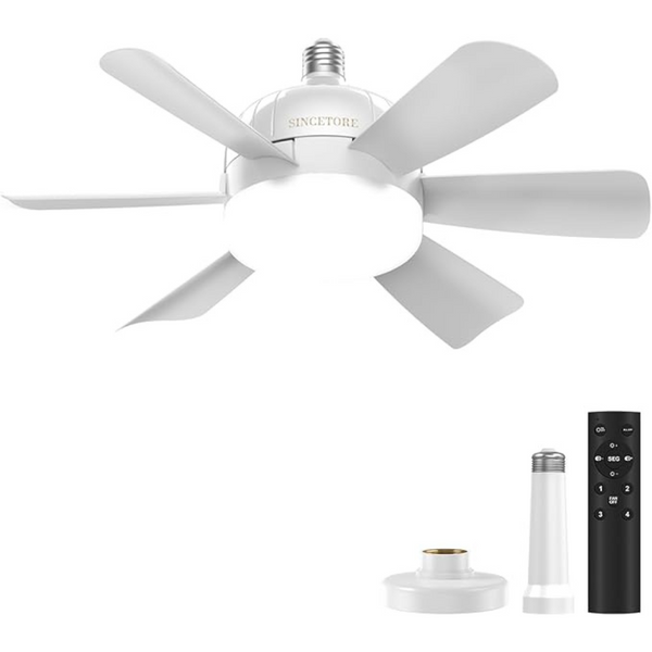 18" Ceiling Socket Fans With Lights (2 Colors)