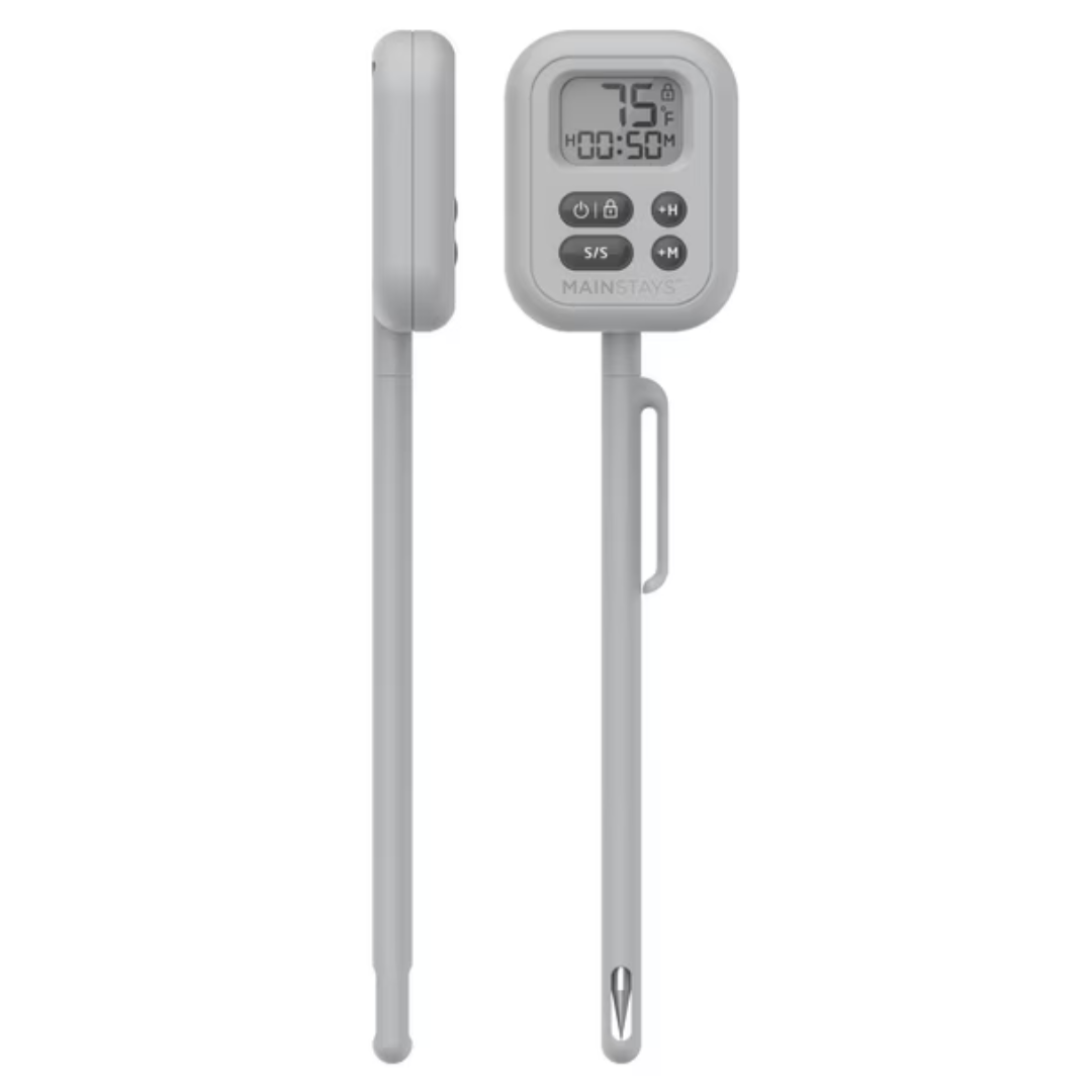 Mainstays Digital Pen Food Cooking Thermometer, LCD Screen, Stainless Steel Probe