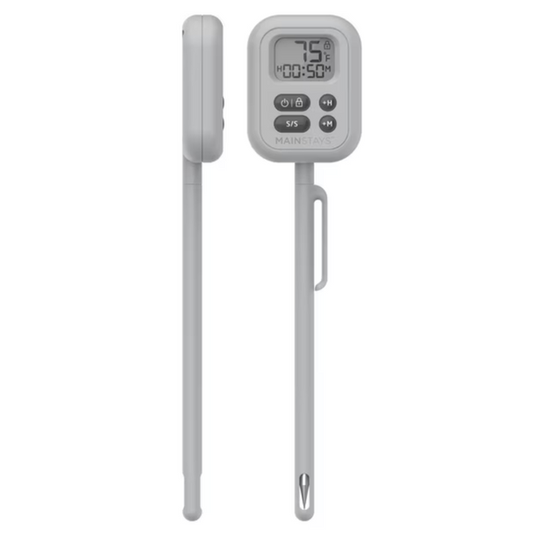 Mainstays Digital Pen Food Cooking Thermometer, LCD Screen, Stainless Steel Probe