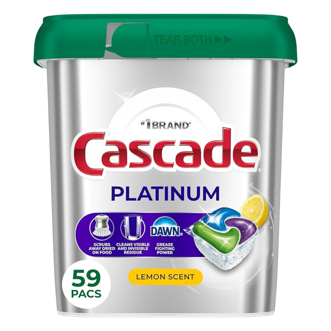 Cascade Platinum Dishwasher Pods Detergent, Lemon (59 Count)