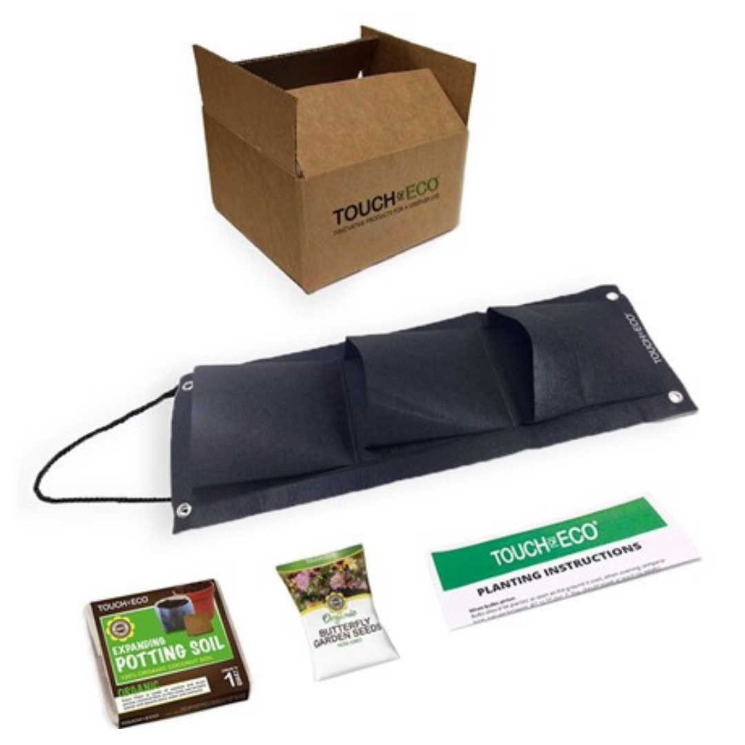 Touch Of ECO 3 Pocket Hanging Flower Garden Seed Kit (Your Choice)