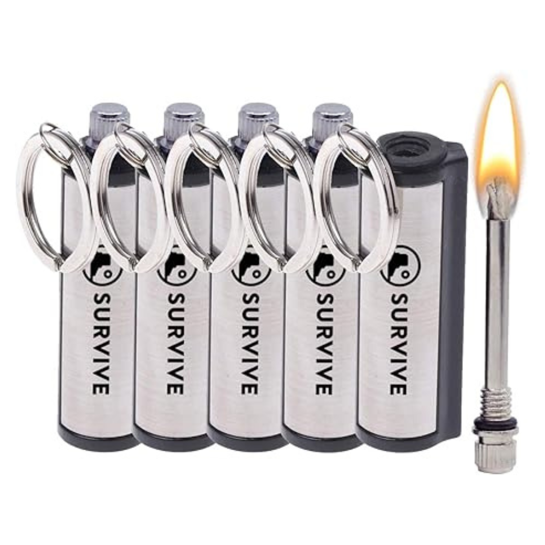 5-Pack Metal Keychain Emergency Fire Starter Striker