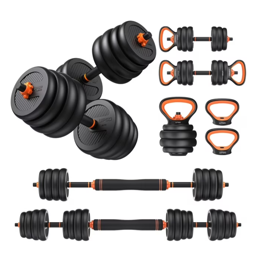 Upgo 6-In-1 Adjustable Dumbbell Set With Connector Bar