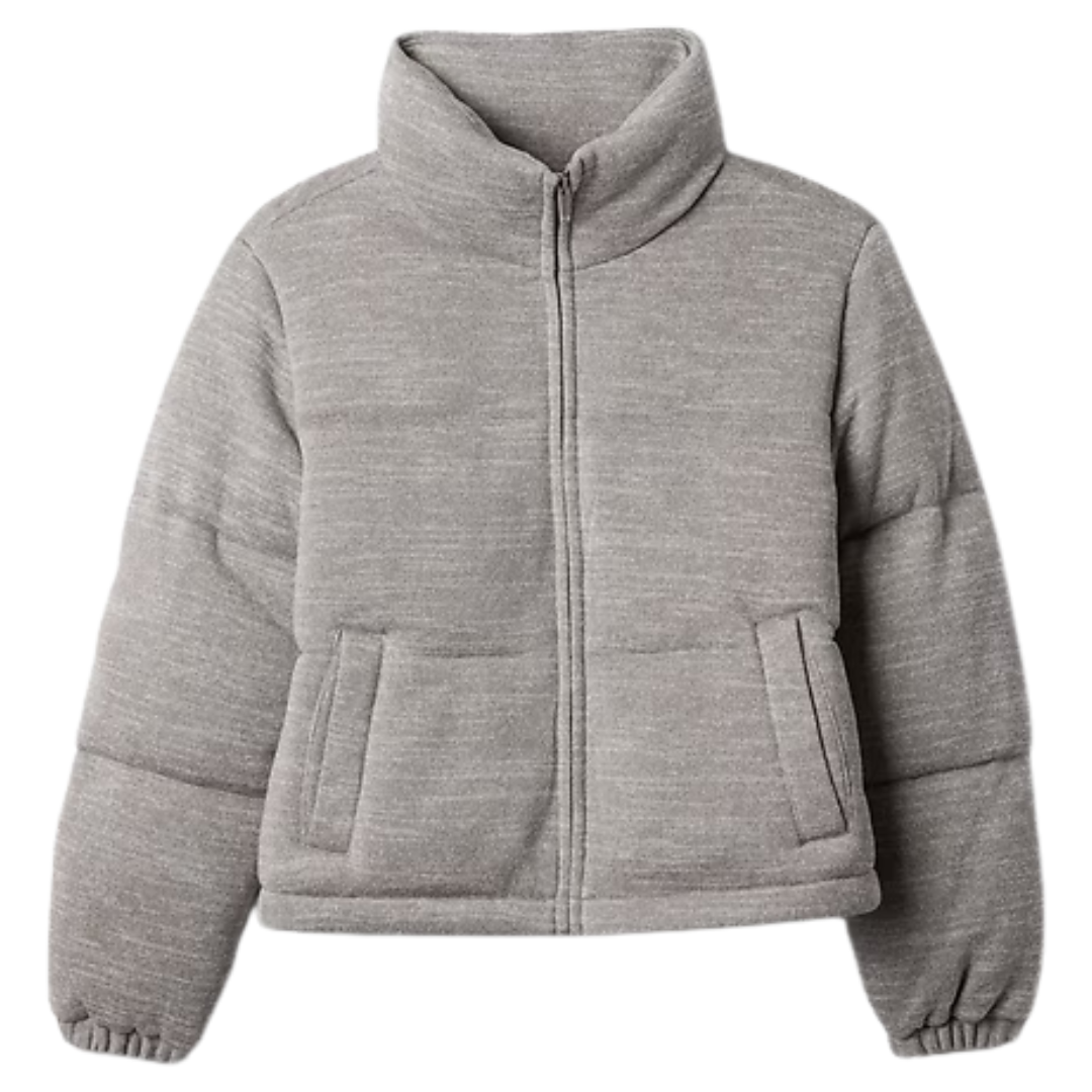 Gap Factory Women's Relaxed Short Puffer Jacket (Grey)