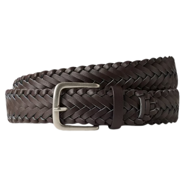 Gap Factory Men's Braided Vegan-Leather Belt (Dark Brown)