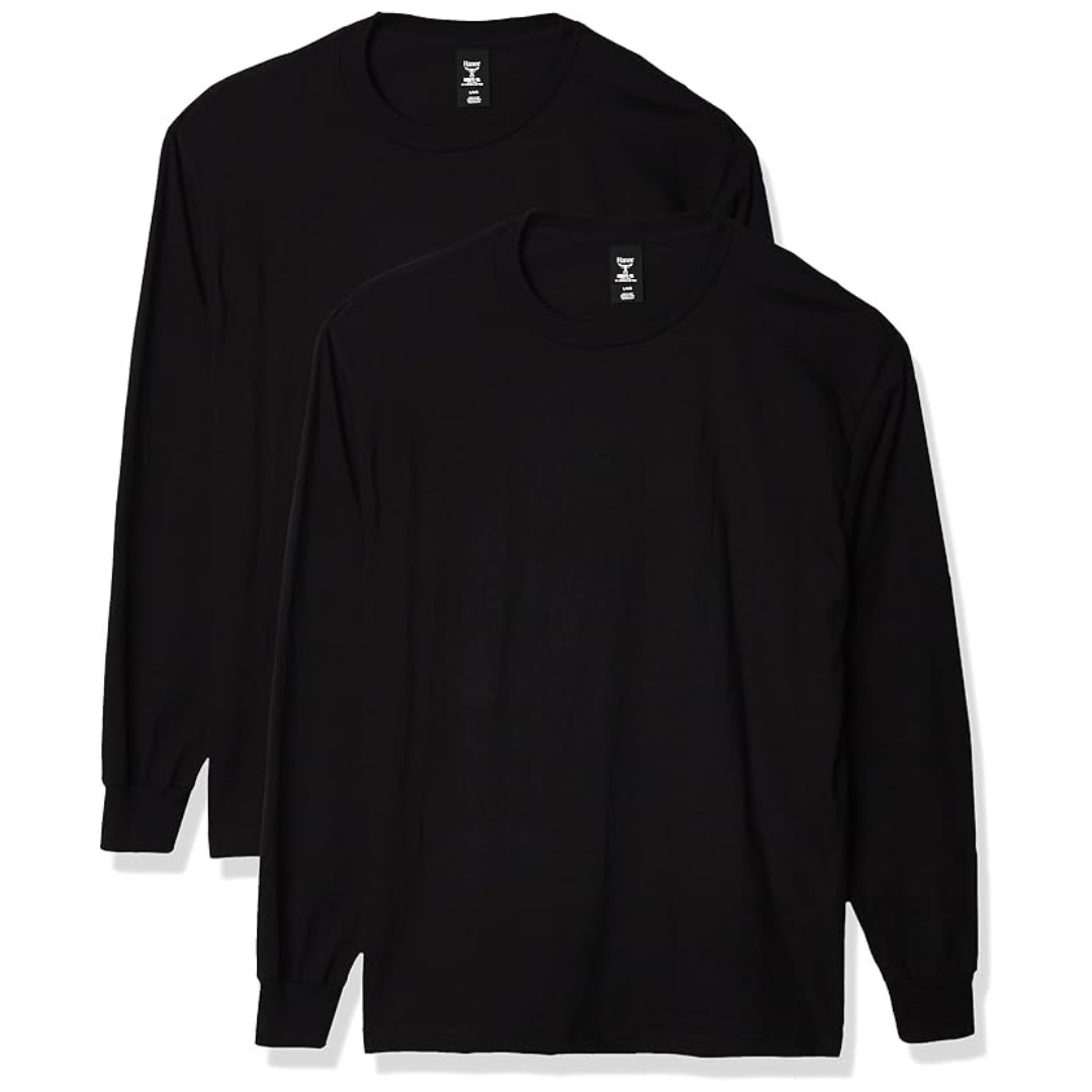 2-Pack Hanes Men's Beefy T Long Sleeve T Shirt