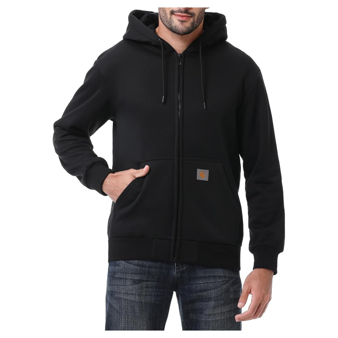Men's Loose Fit Heavyweight Full Zip Hoodie Sweatshirt (Various)
