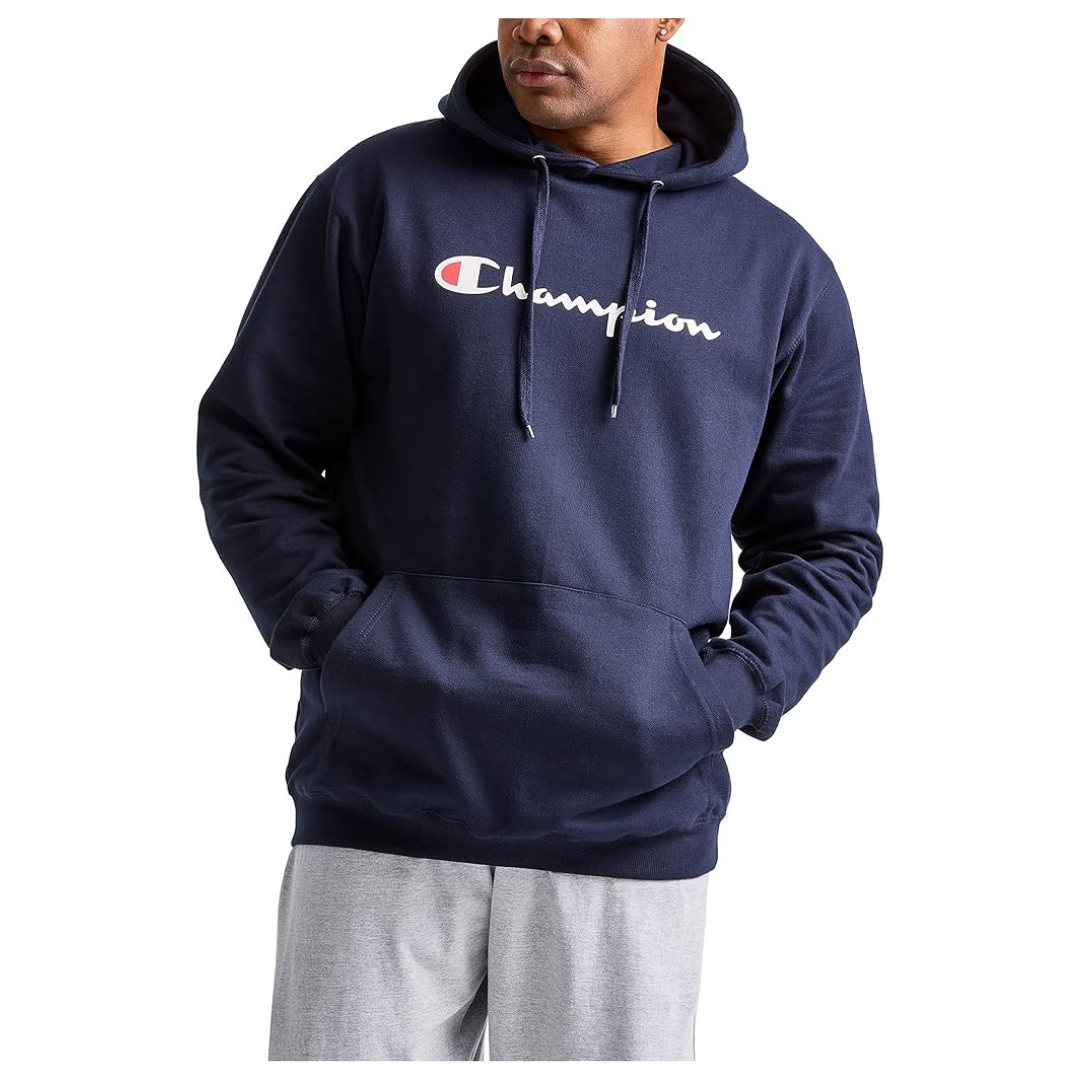Champion Men’s Powerblend Fleece Hoodie Sweatshirt With Script Logo