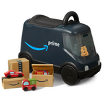 Amazon Delivery Van Ride On Toy For Kids (Packages And Wooden Toys Included)