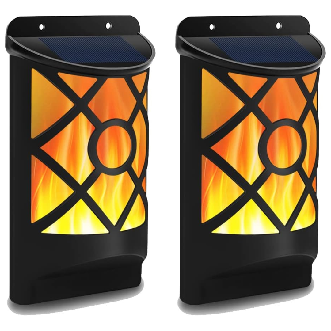 2-Pack 66 LED Solar Flame Lights