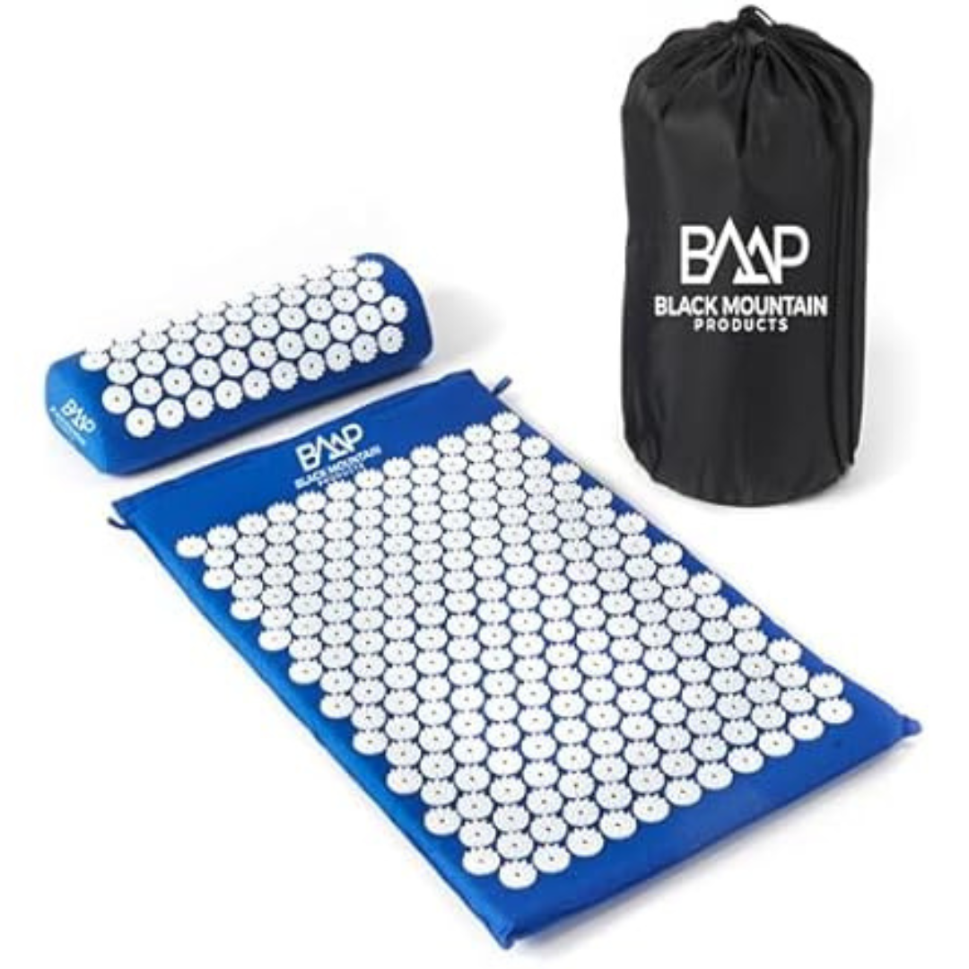 Black Mountain Products Acupressure Mat with Pillow & Carrying Bag