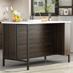 Marble Wood Grain Top 55.1" W Kitchen Island