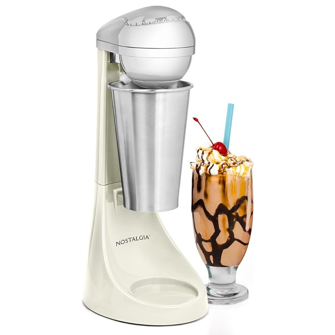 Nostalgia Two-Speed 100W Electric Milkshake Maker And Drink Mixer