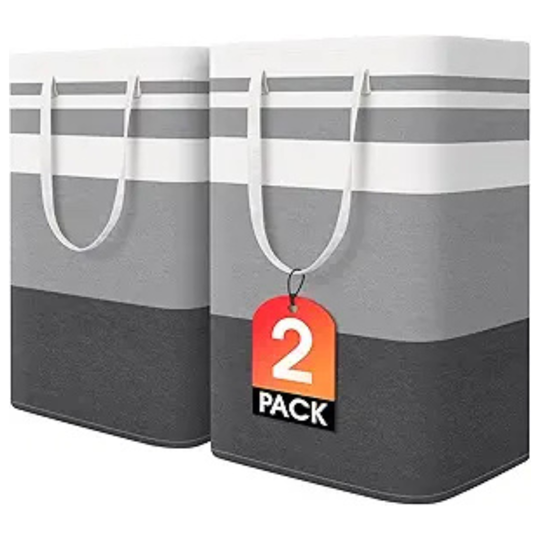 2-Pack HomeHacks 75L Large Waterproof Freestanding Laundry Basket