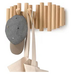 5-Hooks Solid Wood Coat Rack