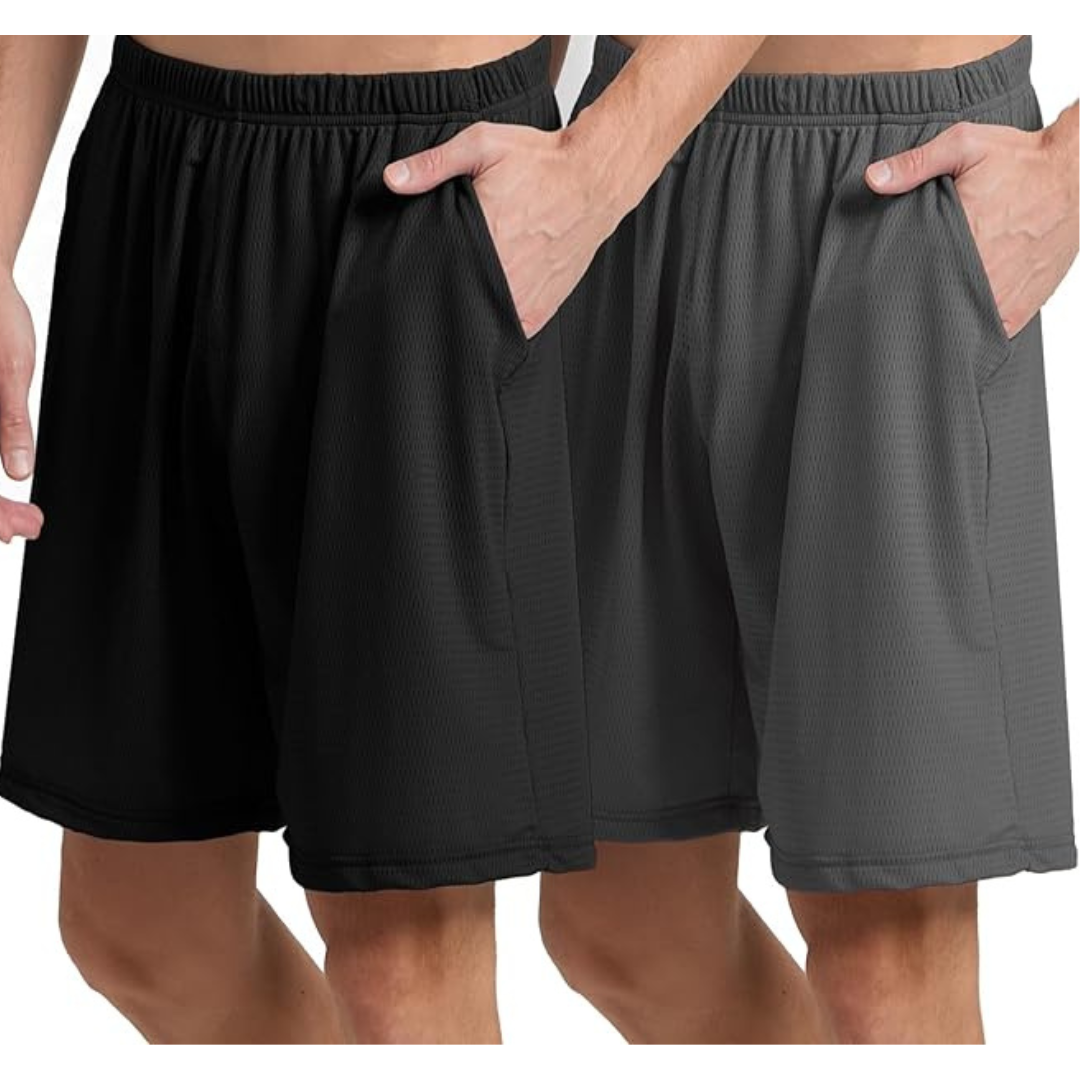 2 Pack Men's Athletic Running Shorts