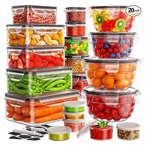 40 Piece Food Storage Containers With Airtight Lids