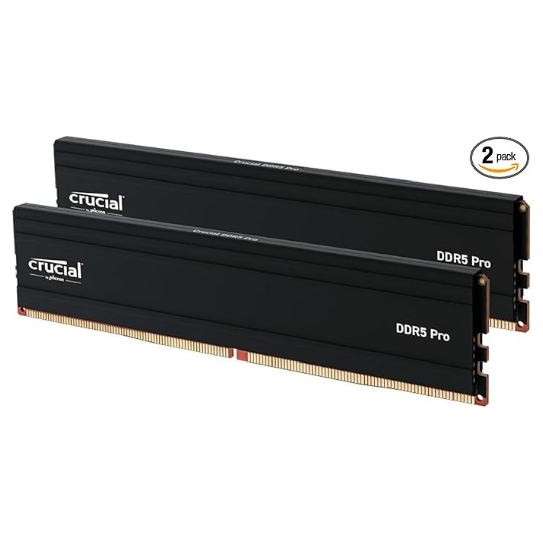 2-Pack Crucial 48GB (2x24GB) 5600MHz Desktop Memory