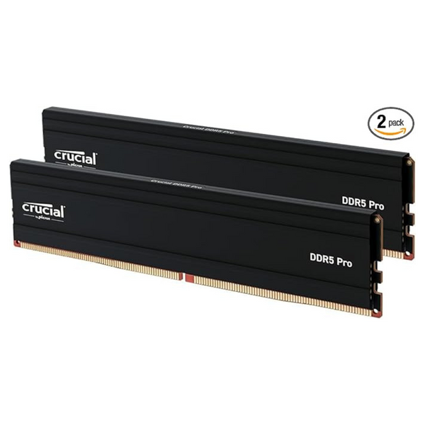 2-Pack Crucial 48GB (2x24GB) 5600MHz Desktop Memory
