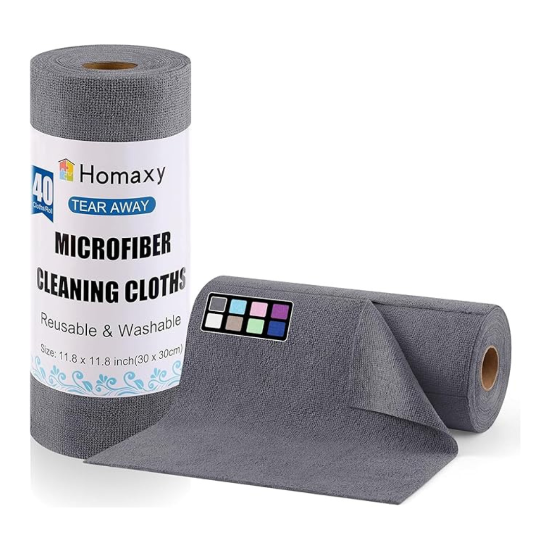 40 Sheets 11.8" X 11.8" Homaxy Tear Away Dish Cloths Rolls
